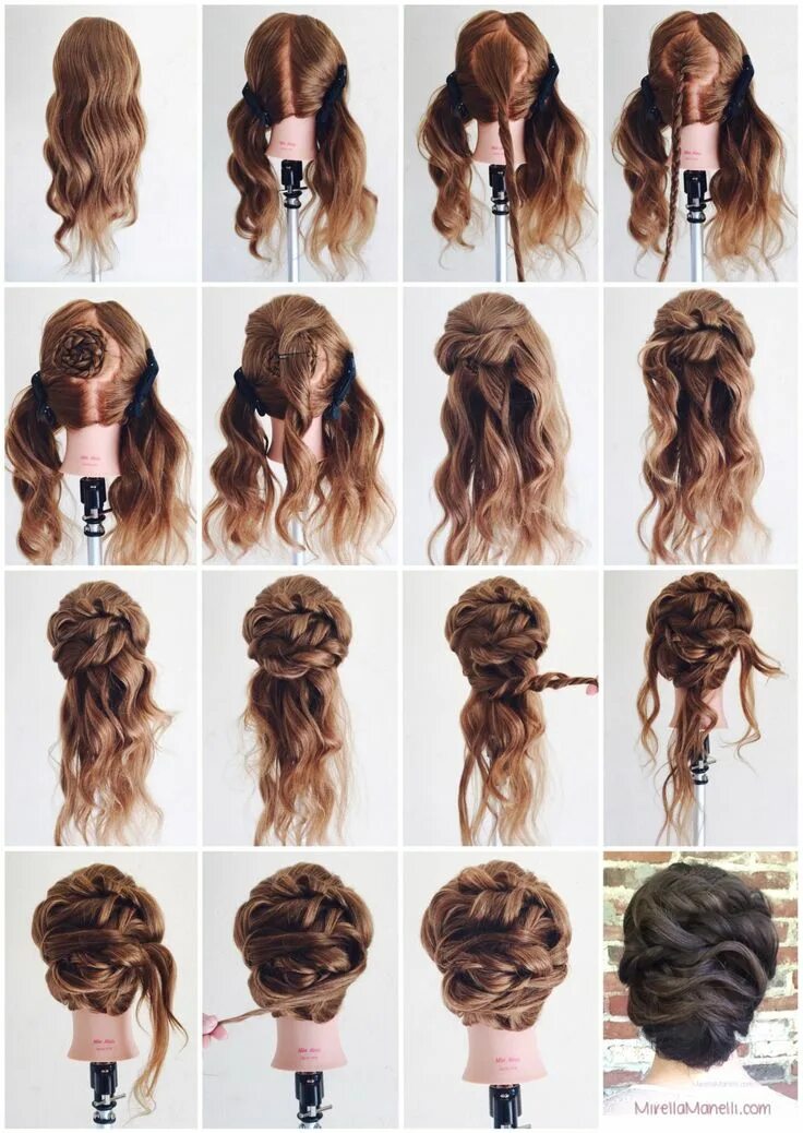 Пошаговые вечерние прически на длинные волосы Beautiful Updo for Wigs Long hair updo, Hair updos tutorials, Updo hairstyles tu
