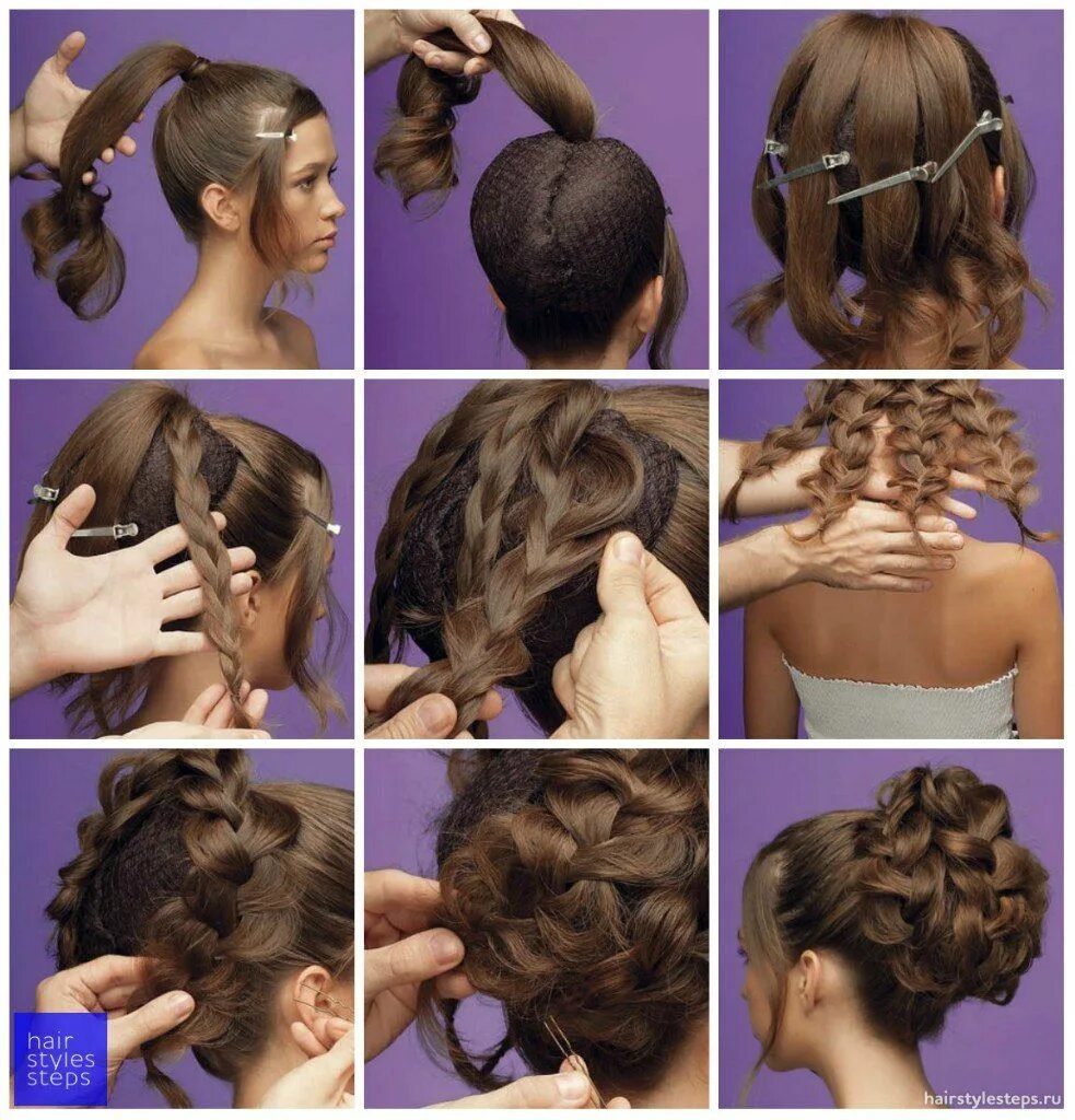 Пошаговые вечерние прически на длинные волосы Pin by Denisa Skalicka on Účesy Hair tutorial, Pinterest hair, Natural hair styl