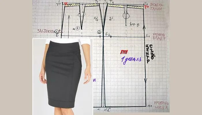 Пошаговые выкройки юбки карандаш Создание выкройки юбки карандаш - пошаговая инструкция для начинающих