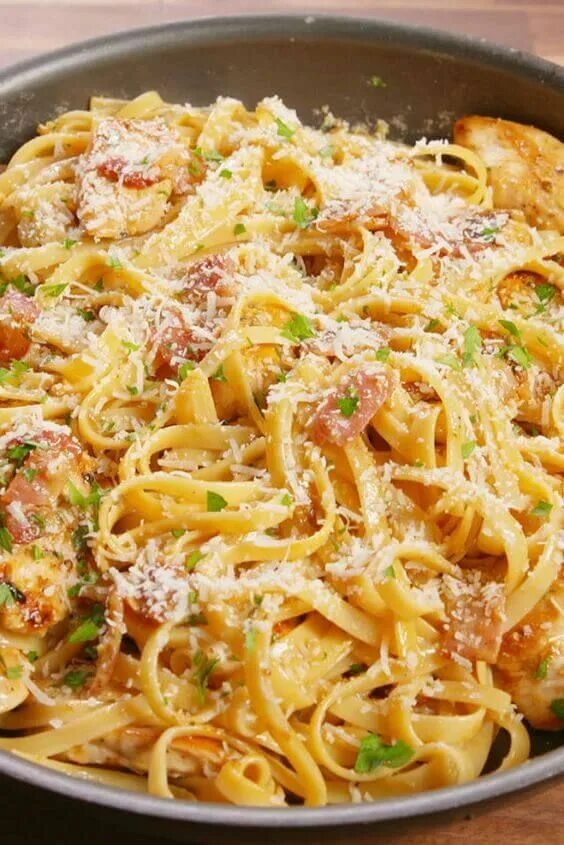 Пошаговый фото рецепт пасты с курицей 37 Suggestions for a Simple Dinner Recipe Chicken carbonara recipe, Chicken carb