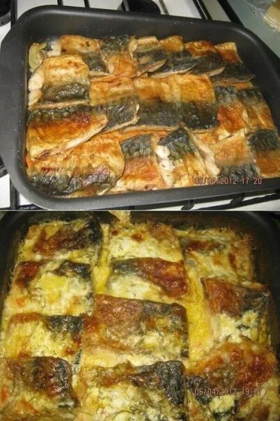 Пошаговый фото рецепт рыбы в духовке #рецепты Mackerel in sour cream baked in the oven Ingredients: mackerel - 1 piec