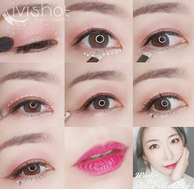 Пошаговый корейский макияж Диалоги Asian eye makeup, Korean eye makeup, Asian makeup