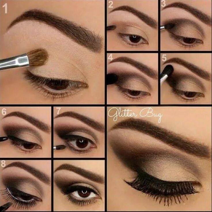 Пошаговый макияж для карих глаз начинающих Beautiful Brown eye makeup tutorial, Eye makeup, Smokey eye makeup