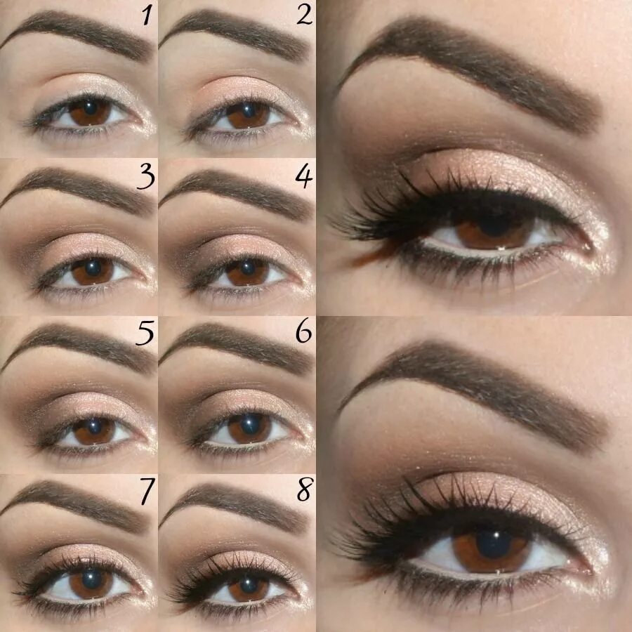 Пошаговый макияж для карих глаз начинающих Trucco da cerimonia semplice ed elegante Eye makeup steps, Makeup tips, Eyeshado