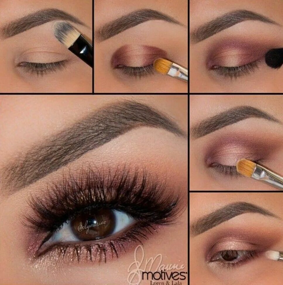 Пошаговый макияж для начинающих фото Beautiful pink mauve eyeshadow look Fall eye makeup, Romantic eye makeup, Eye ma