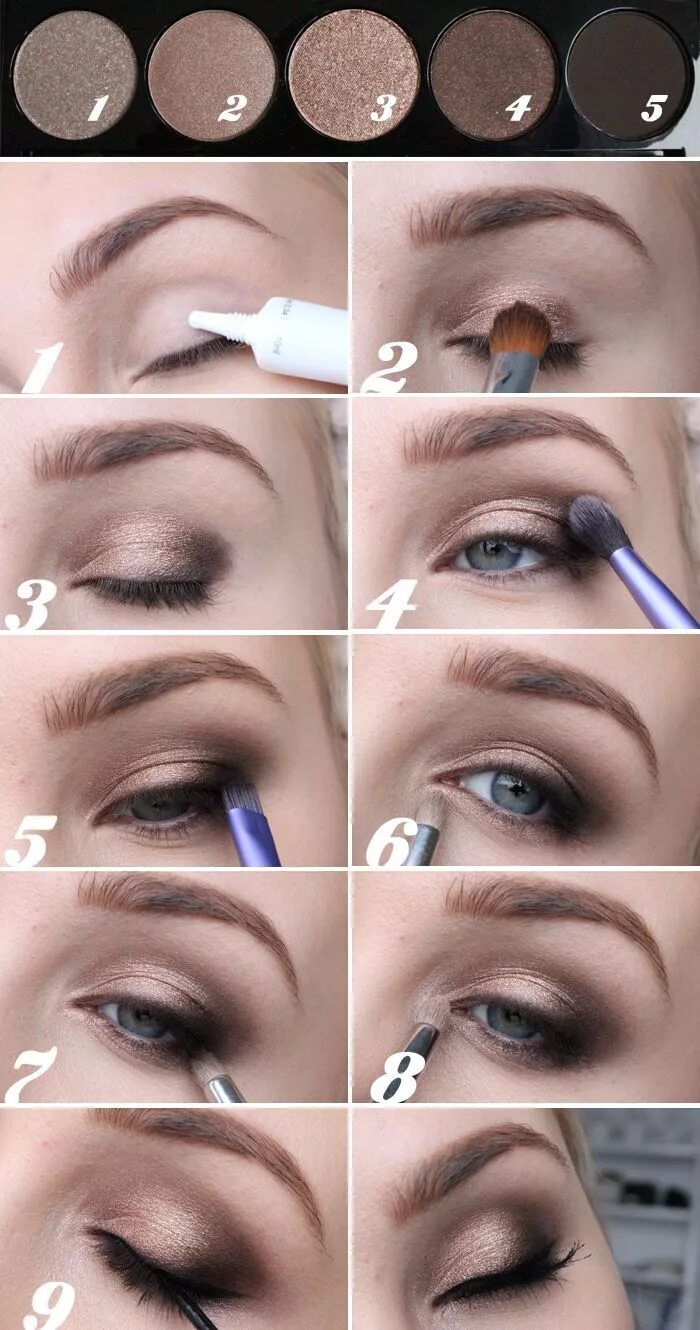 Пошаговый макияж для нависшего века вечерний Beauty DIY of the week - March 2015 Eye makeup, Smokey eye makeup, Eye makeup tu