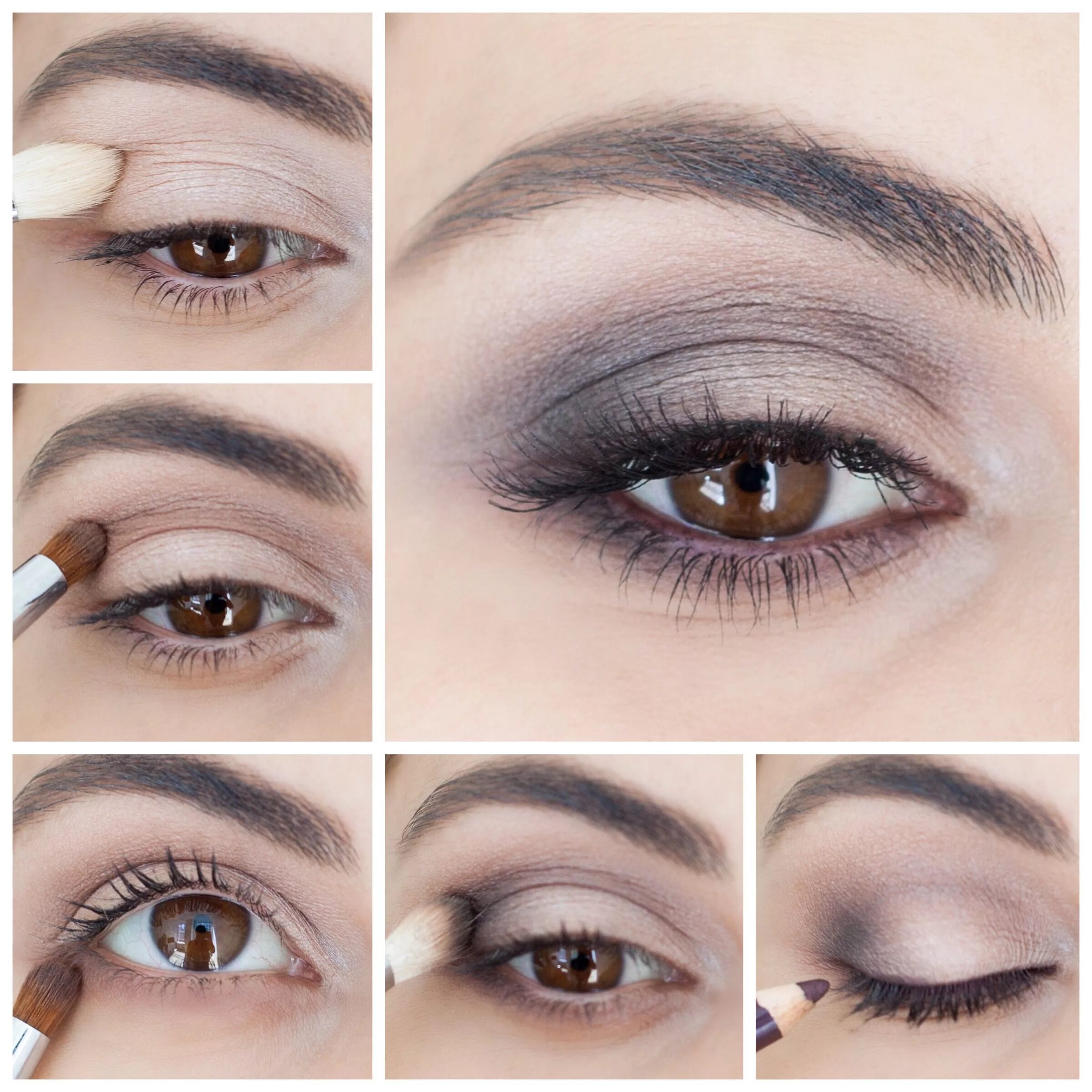 Пошаговый макияж для темно карих глаз How to: Brown Smokey Eye - Simply Sona Smokey eye makeup tutorial, Eye makeup st