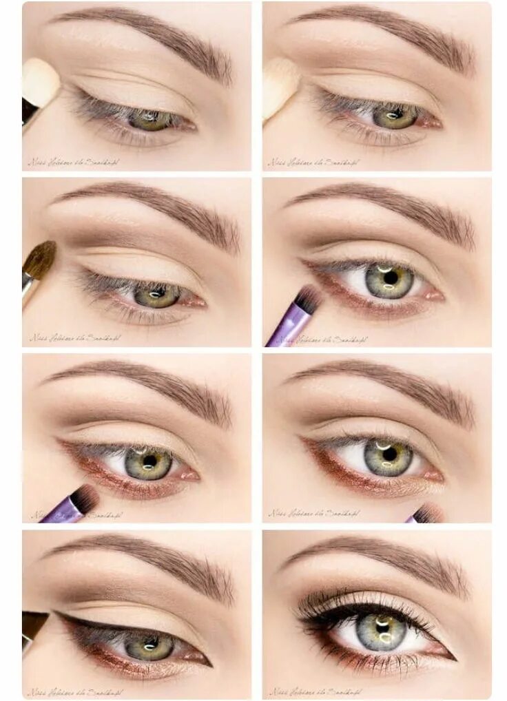 Пошаговый макияж для зеленых глаз блондинки #Makeup Pinterest makeup, Eye makeup, Eye makeup tutorial