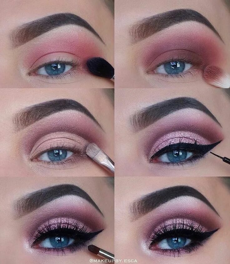 Пошаговый макияж фото Makeup ideas - Famous & Fashion! Simple eye makeup, Easy eye makeup tutorial, Ey