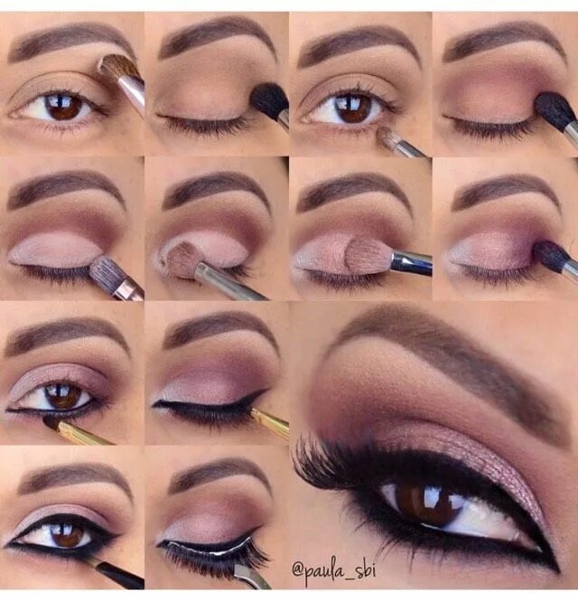 Пошаговый макияж фото инструкция Lovely Eye Makeup Pictorial. Makeup pictorial, Simple eye makeup, Pink makeup