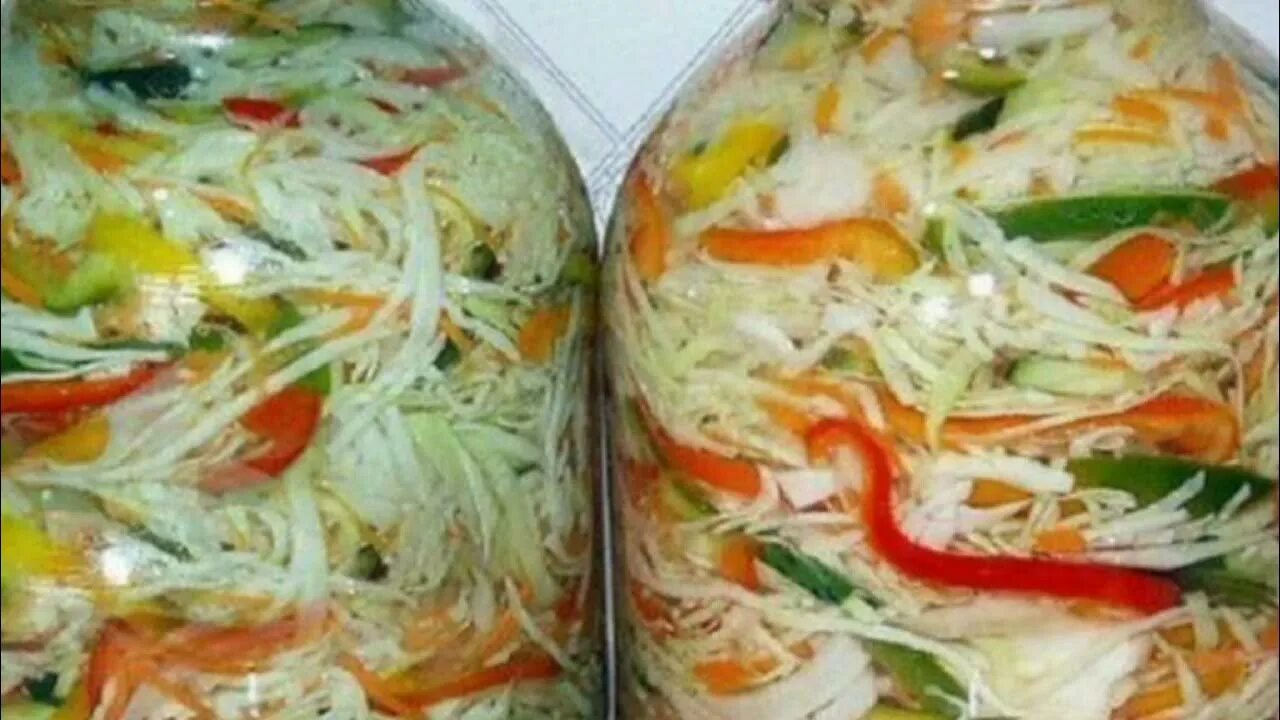 Пошаговый рецепт с фото капусты на зиму Салат из капусты, очень вкусный. - YouTube