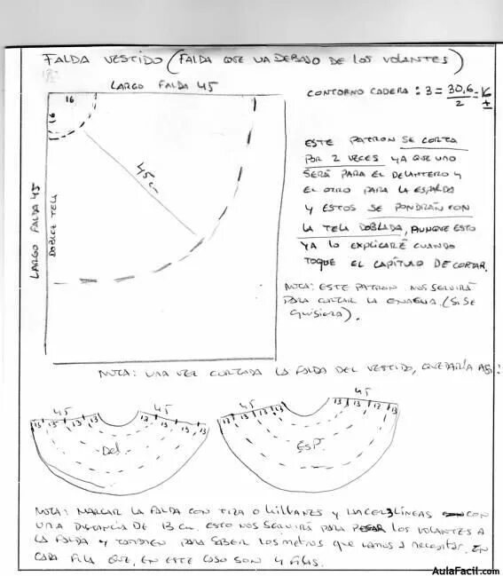 Пошить цыганскую юбку своими руками выкройки Patrón falda vestido - Traje de Flamenca