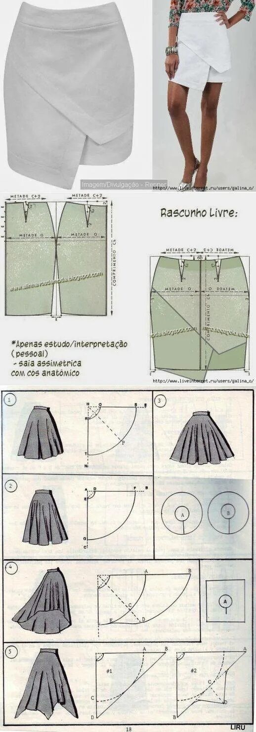 Пошить юбку своими руками выкройки и модели Юбка с запахом - выкройка