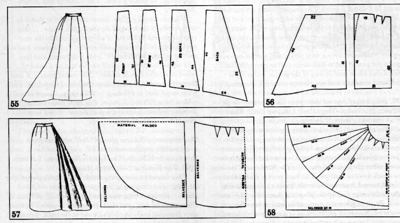 Пошить юбку выкройка pattern for a fan skirt (shorten to knee length in front) Vintage skirt pattern,