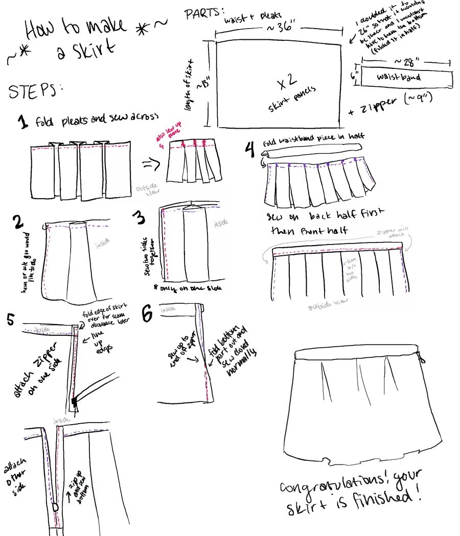 Пошить юбку выкройка TUTORIAL: make a pleated skirt Pleated skirt pattern, Skirt patterns sewing, Ple