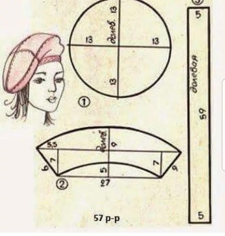 Пошив берета своими руками выкройки Пин от пользователя Ozana Braga на доске Chapéus Швейная фурнитура, Выкройки, Вы
