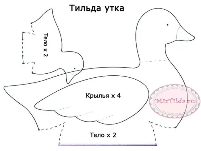 Пошив игрушки уточка своими руками для декора Утка тильда выкройка вместе с утёнком Pájaros de tela, Patrones de fieltro grati