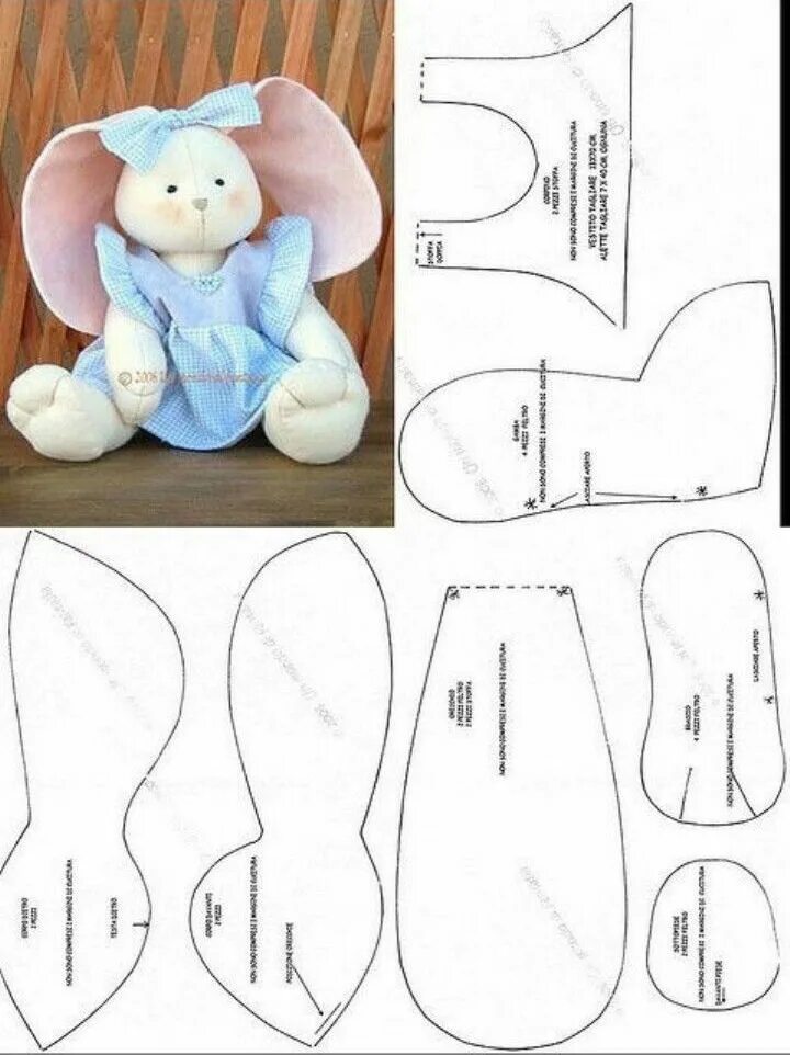 Пошив игрушки выкройка Выкройки зайчиков Padrões de brinquedos de pelúcia, Molde coelhinho, Padrões de 