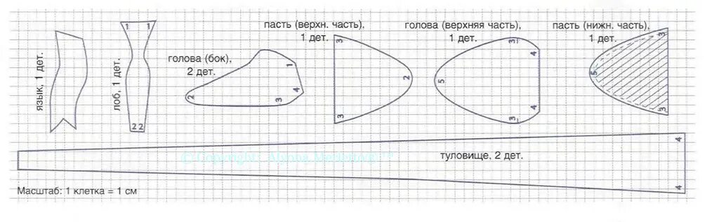 Пошив игрушки змея с выкройками Выкройка змеи CoffMachines.ru