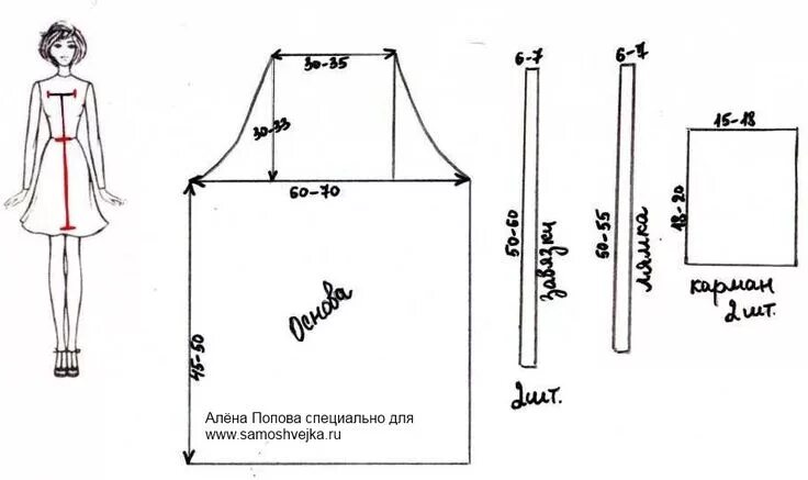 Пошив своими руками выкройки выкройка фартука เ ส อ ผ า
