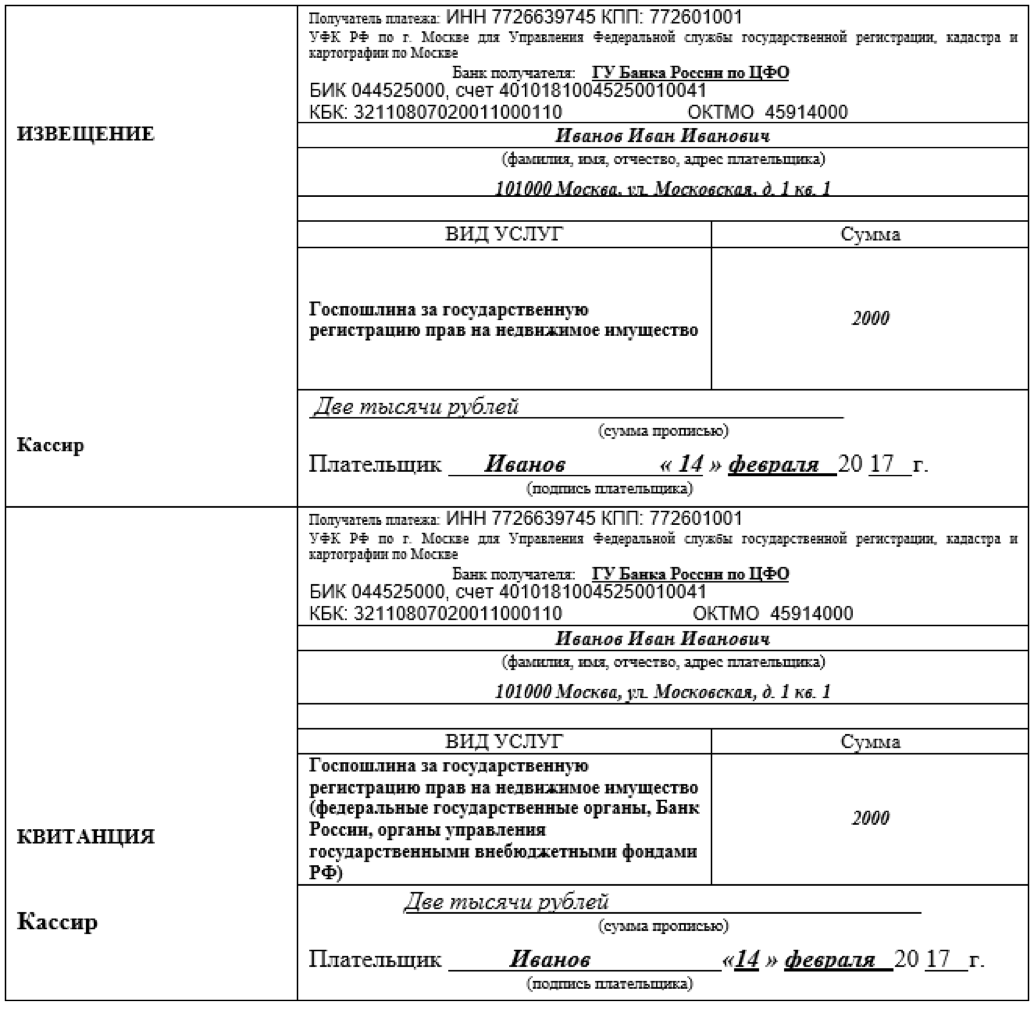 Пошлина на оформление квартиры Регистрация права собственности: размер и порядок оплаты госпошлины Юрист Знает