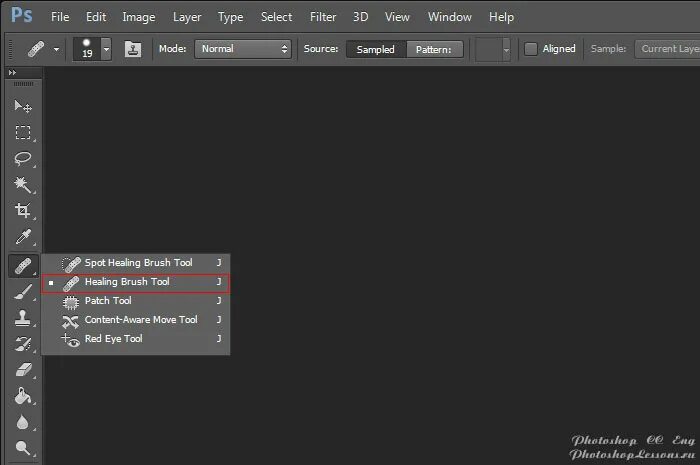 После сканирования фото не работает инструмент заплатка Перевод Healing Brush Tool (Инструмент "Восстанавливающая кисть" / J) в Фотошопе