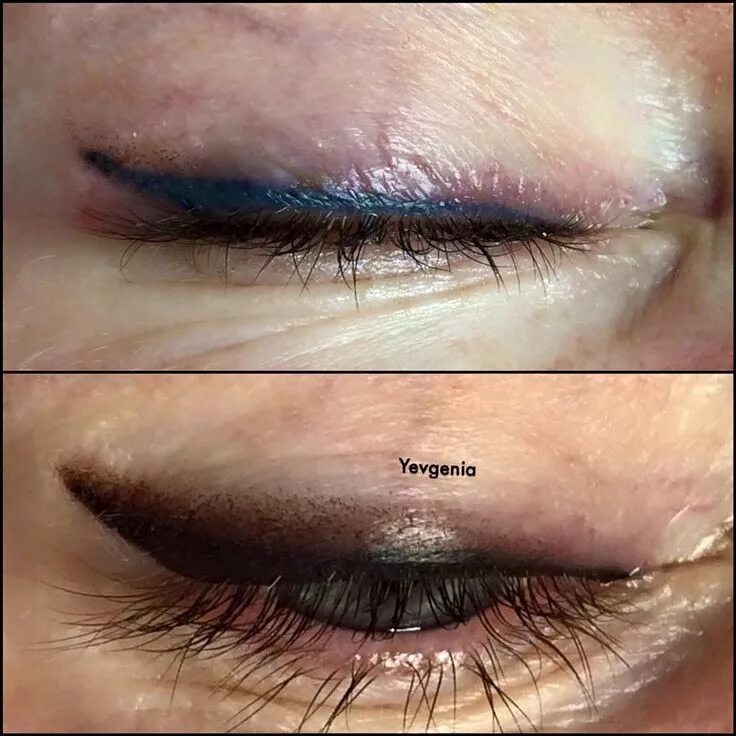 После татуажа стрелок Permanent makeup eyeliner, Makeup eyeliner, Permanent eyeliner