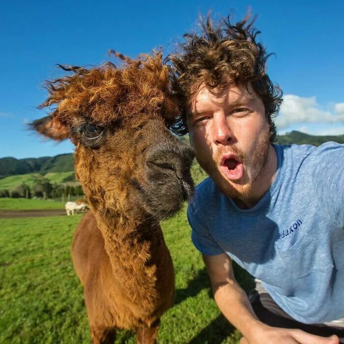 Последние смешные фото This Guy Seems To Befriend Any Animal He Meets, Here Are 30 Of His Best Selfies 