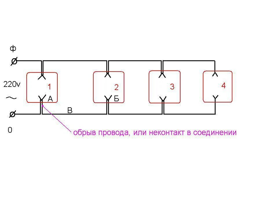 Схема соединения розеток