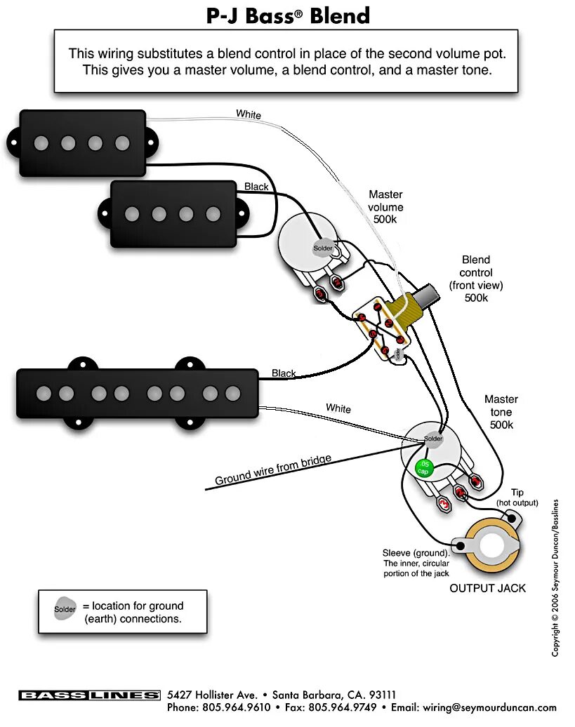 Последовательное подключение двух синглов в бас гитаре Fender P J Bass Wiring Diagram Collection