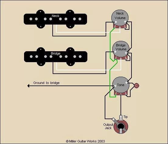 Последовательное подключение двух синглов в бас гитаре Bass Wiring Diagrams