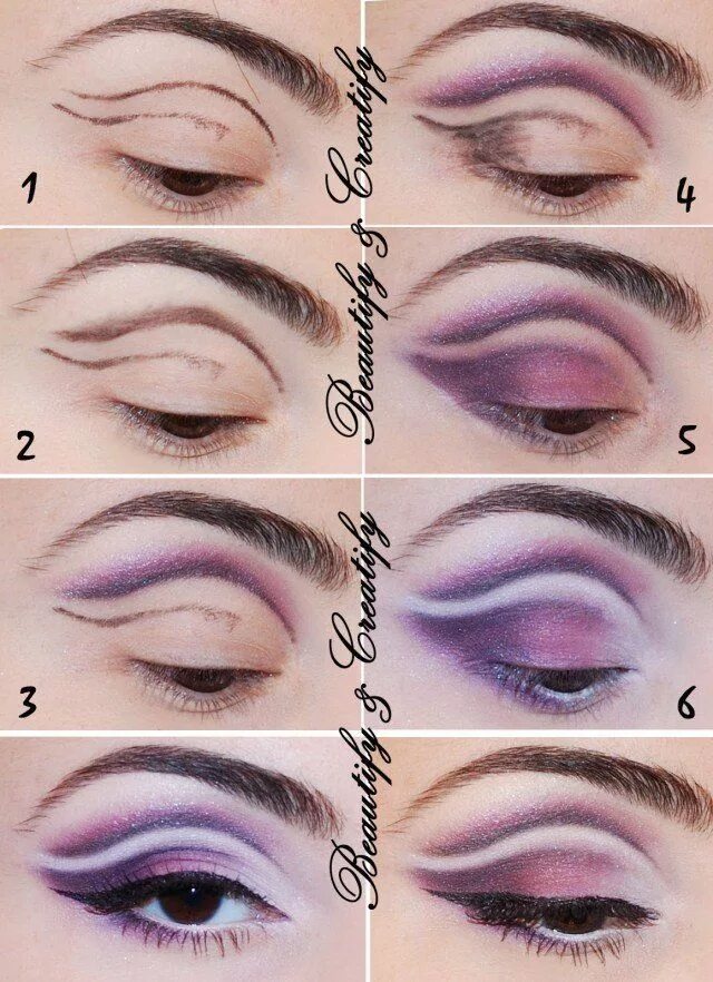 Последовательность макияжа глаз Expert & Glamorous Eye Makeup Tutorials Home Decor Life Purple eye makeup tutori