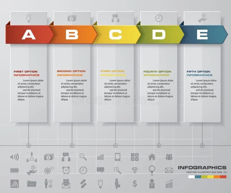 Последовательность оформления дома 5 Steps Timeline Infographic for Business Design. Stock Vector - Illustration of