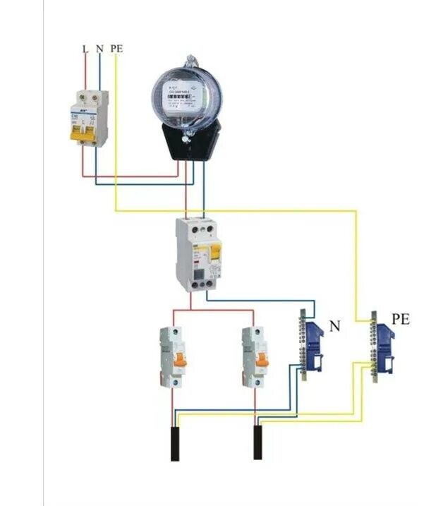 Последовательность подключения счетчика и автоматов Установка узо электросчетчиков автоматов