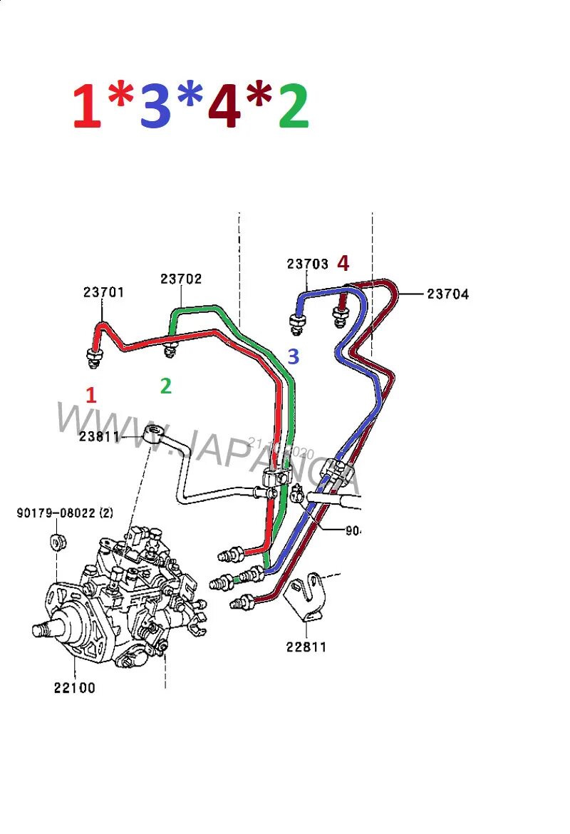 Последовательность подключения топливопровода тнвд двигатель 2 с Порядок трубок ТНВД 2 L-TE - Toyota Hilux Surf (2G), 2,4 л, 1992 года своими рук