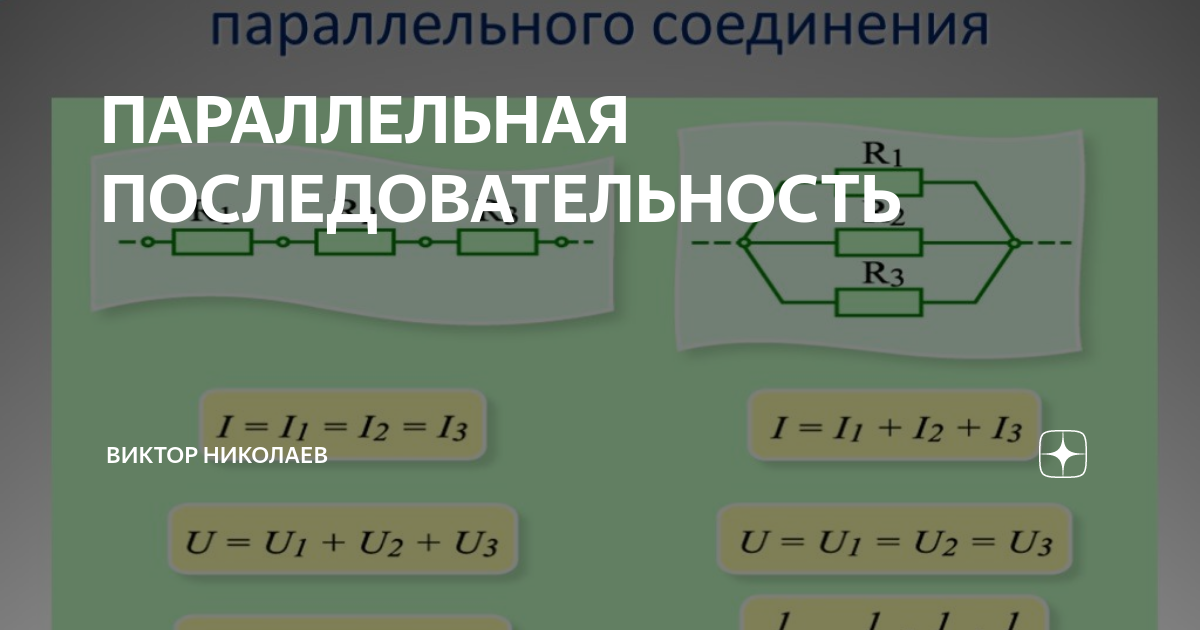 Последовательность соединения последовательного способа соединения ПАРАЛЛЕЛЬНАЯ ПОСЛЕДОВАТЕЛЬНОСТЬ Виктор Николаев Дзен