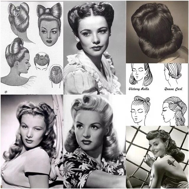 Послевоенные прически женские Pin by Josie Guevara-Torres on 40s 1940s hairstyles, Vintage hairstyles, Retro u