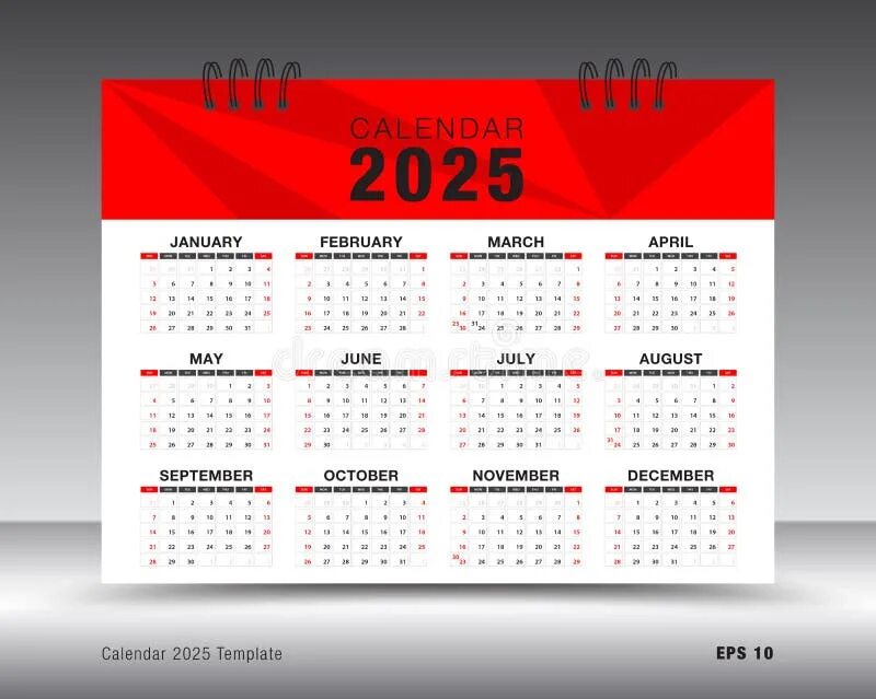 Посменный календарь на 2025 год Calendar 2025 Template Layout, 12 Months Yearly Calendar Set in 2025, Desk Calen