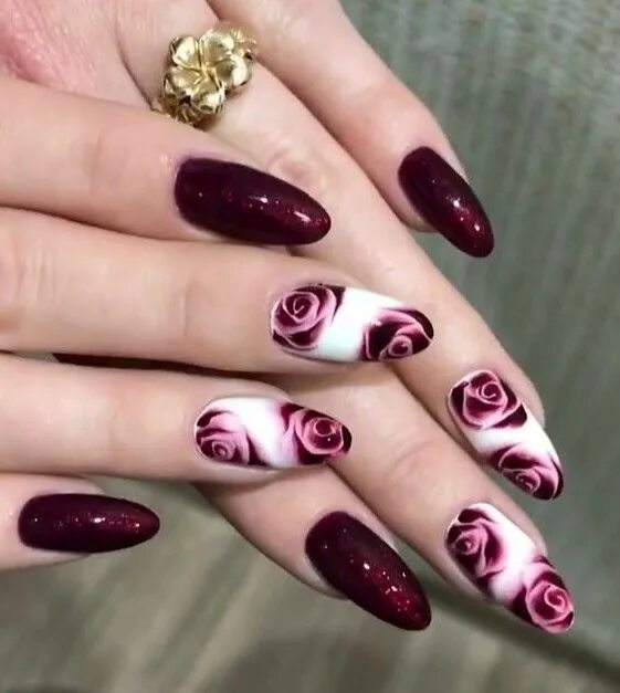 Посмотреть дизайн ногтей Pin by Alma on Uñas naturales y esculpidas Flower nails, Nail art diy, Flower na