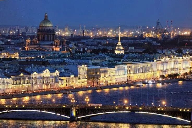 Посмотреть фото питера St Petersburg, Russia in night, from above! Beauty! #aero #spb #stpetersburg #ru