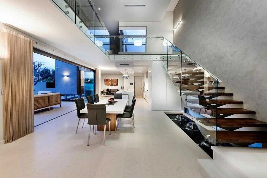 Посмотреть пентхаус в уфе двухэтажный дом варианты Luxurious Decor and Minimalist Overtones Shape Stylish Perth Home Staircase desi