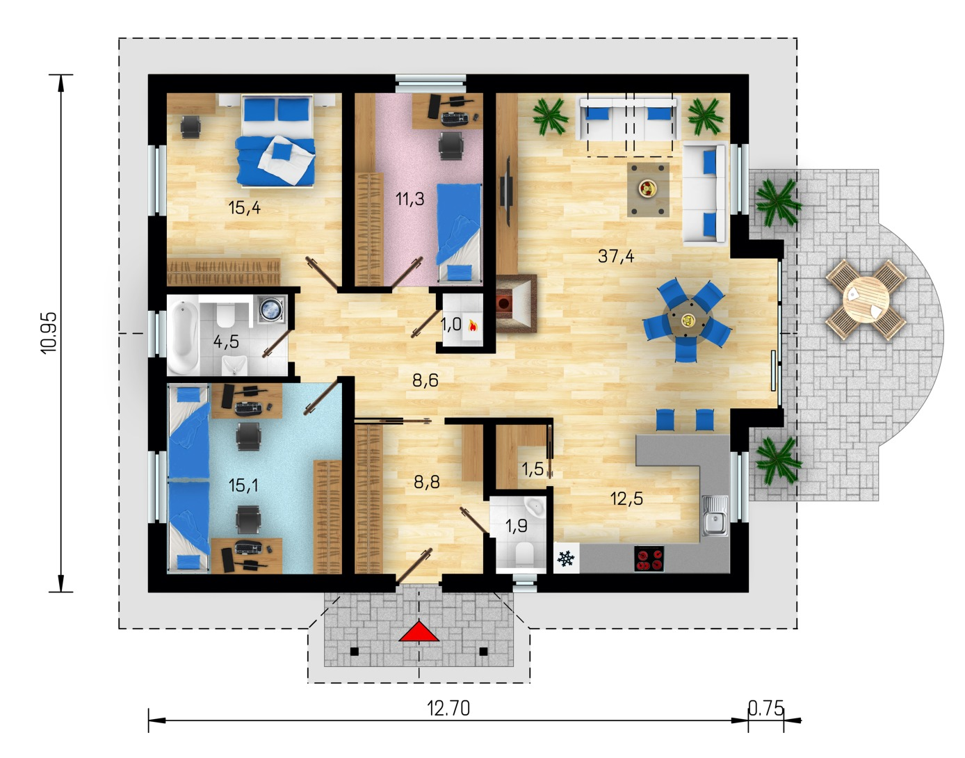 Посмотреть планировку дома Проект дома Bungalow 15