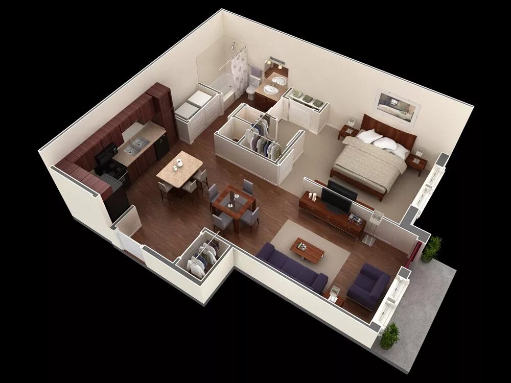 Посмотреть планировку квартиры онлайн Springs at 127th Floor Plans for Apartments in Plainfield, IL - 1 Bedroom Apartm