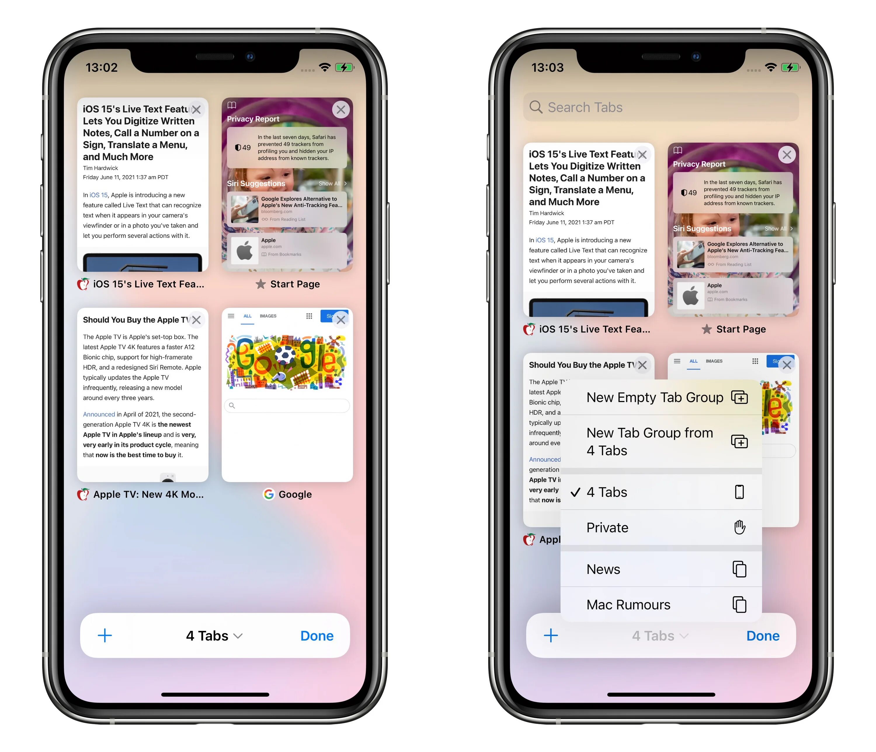 Поставить май фото iOS 15: Check Out Safari's New Tab Bar, Tab Groups, and Tab Switcher MacRumors F