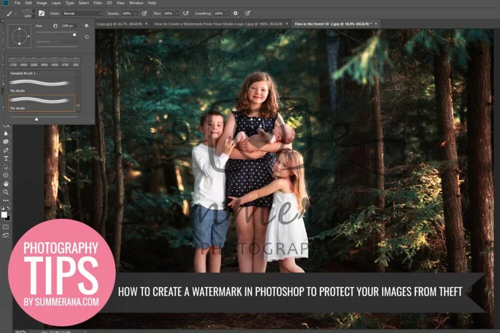 Поставить водяной знак на фото фотошоп How to create a watermark in Photoshop to protect your images from theft - SUMME