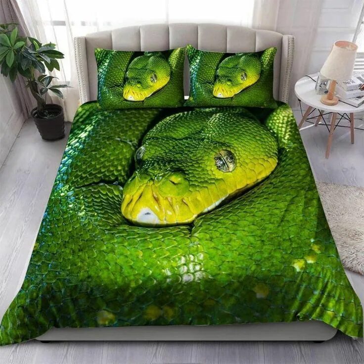 Постельное белье со змеями фото Green Tree Python Bedding Set Bedding Set TA0624201 - Beebuble Bedding set, Bedd