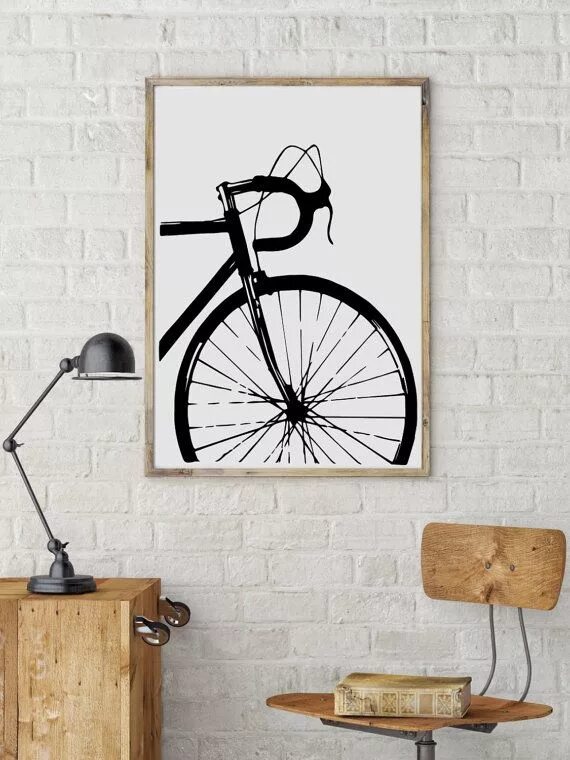 Постер черно белый в стиле лофт This item is unavailable Etsy Fiets tekening, Fiets poster, Fiets schilderij