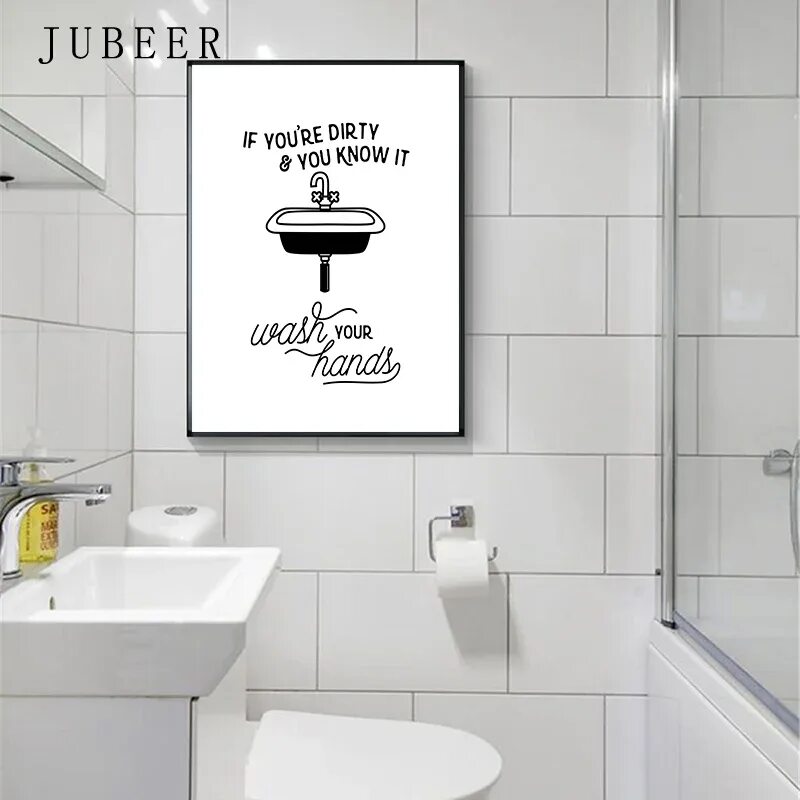 Постер для туалета фото Funny Toilet Poster Bathroom Wall Art Decortive Picture Lavatory Canvas Painting