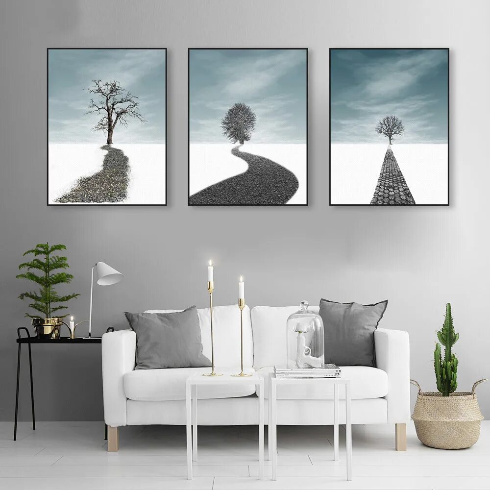 Постер купить спб недорого для интерьера LZN Landscape Photo Abstract Canvas Tree Poster Print Large Portrait Of The Wall