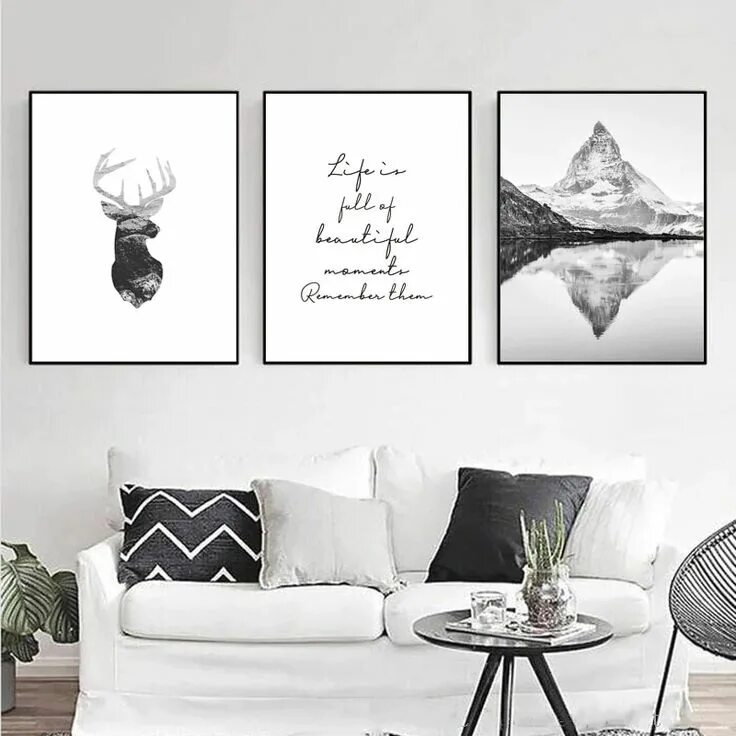 Постеры для интерьера распечатать черно белые Life Is Full Of Beautiful Moments Inspirational Quotes Nordic Wall Art - NordicW